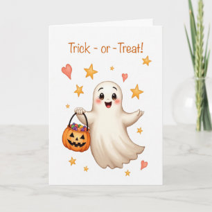 Halloween Bootiful Girl Trick or Treat Cute Girl Card