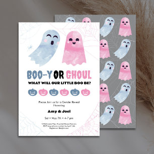 Halloween Booy or Ghoul Gender Reveal Party Invitation