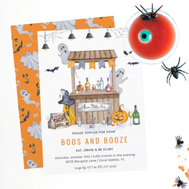 Halloween Booze and Boos | Cocktail Party Invitation (Creator Uploaded)