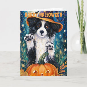 Halloween Border Collie Dog Holiday Card