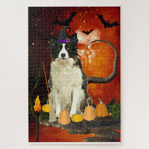 Halloween Border Collie Dog Jigsaw Puzzle