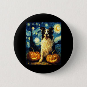 Halloween Border Collie Fall Pumpkin 6 Cm Round Badge