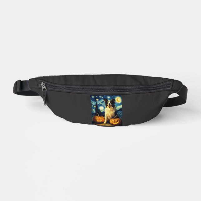 Halloween Border Collie Fall Pumpkin Bum Bags (Front)