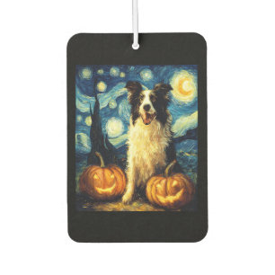 Halloween Border Collie Fall Pumpkin Car Air Freshener
