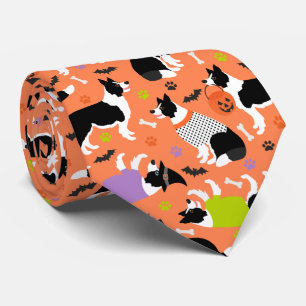 Halloween Border Collie Orange Tie