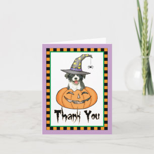 Halloween Border Collie Thank You Card