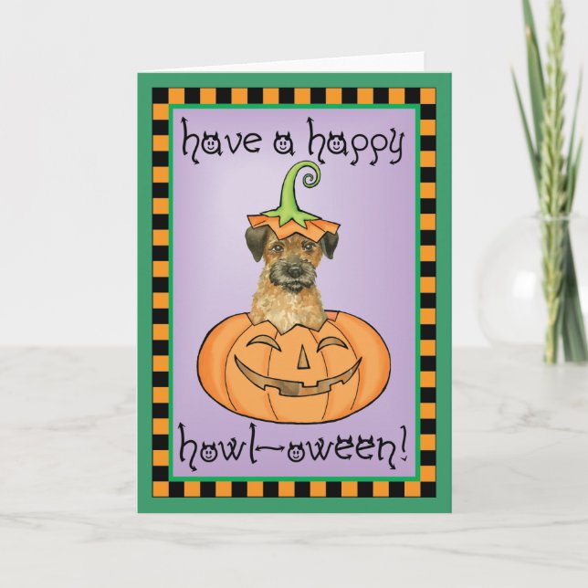 Halloween Border Terrier Card (Front)