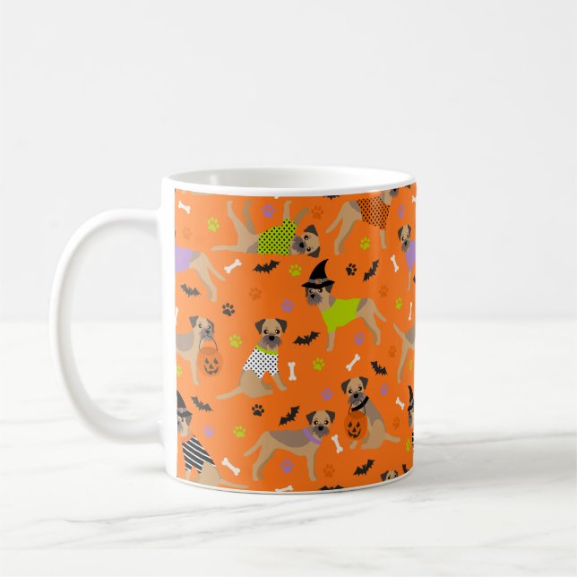 Halloween Border Terrier Coffee Mug (Left)