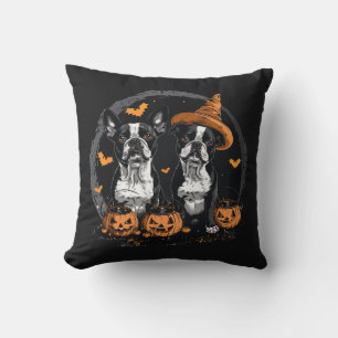 Halloween Boston Terrier Dogs Cushion