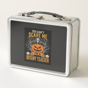 Halloween Botany Teacher Skeleton Pumpkin Design Metal Lunch Box