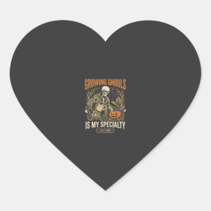 Halloween Botany Teacher Spooky Garden Heart Sticker