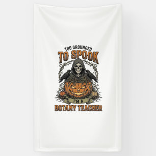Halloween Botany Teacher Vintage Engraving Pumpkin Banner