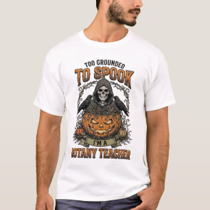 Halloween Botany Teacher Vintage Engraving Pumpkin T-Shirt