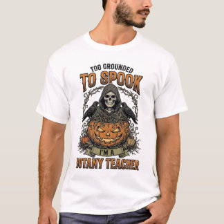 Halloween Botany Teacher Vintage Engraving Pumpkin T-Shirt