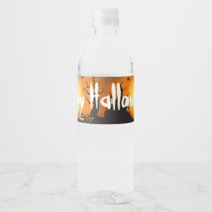 Halloween bottle water bottle label