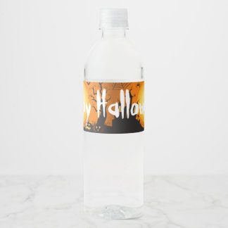 Halloween bottle water bottle label