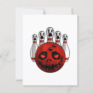 Halloween Bowling Bowler Bowlingween Pun T-Shirt Invitation