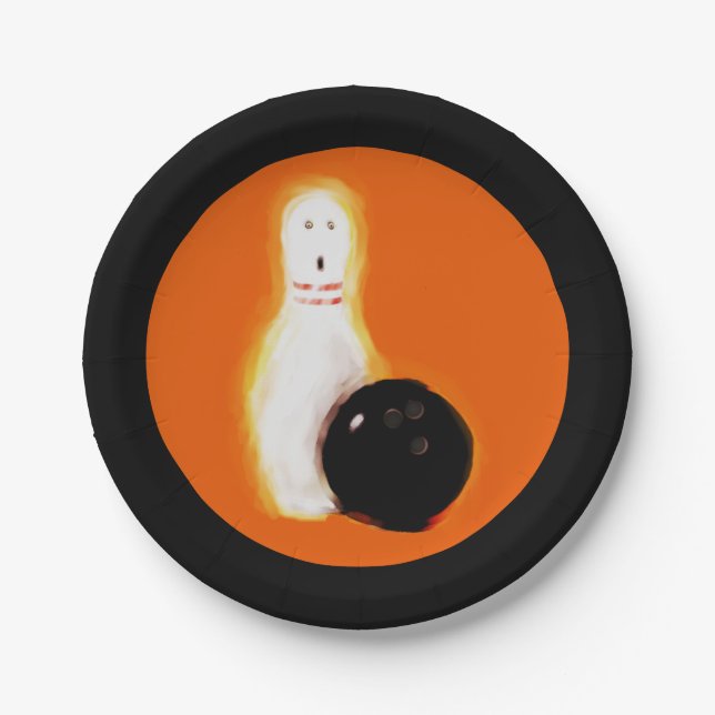 Halloween bowling party paper plate (Front)
