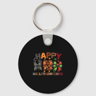 Halloween Bows Thanksgiving Christmas Happy Hallot Key Ring