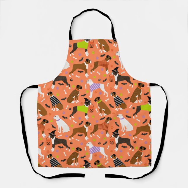 Halloween Boxer Dog Apron (Front)