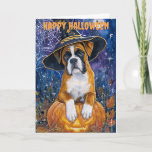 Halloween Boxer Dog Holiday Card