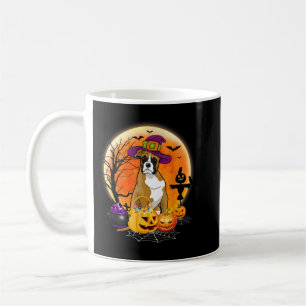 Halloween Boxer Dog Moon With Pumpkin Funny Gifts  Coffee Mug