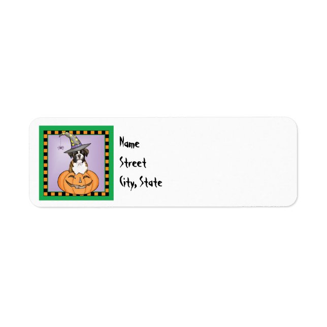 Halloween Boxer Label Return Address Label (Front)
