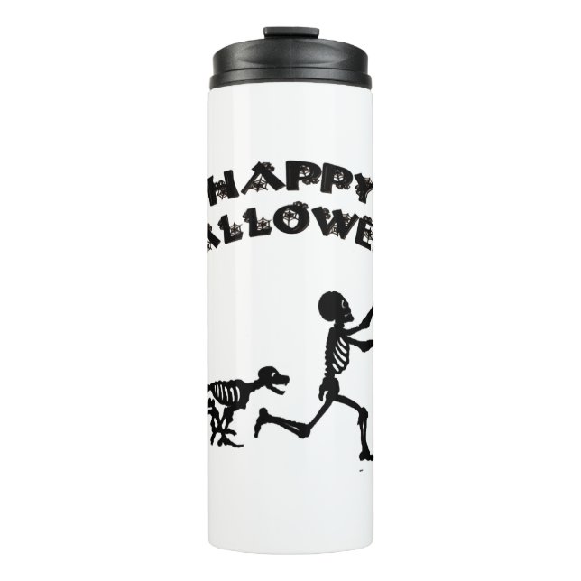 Halloween Boy and Dog Thermal Tumbler (Front)