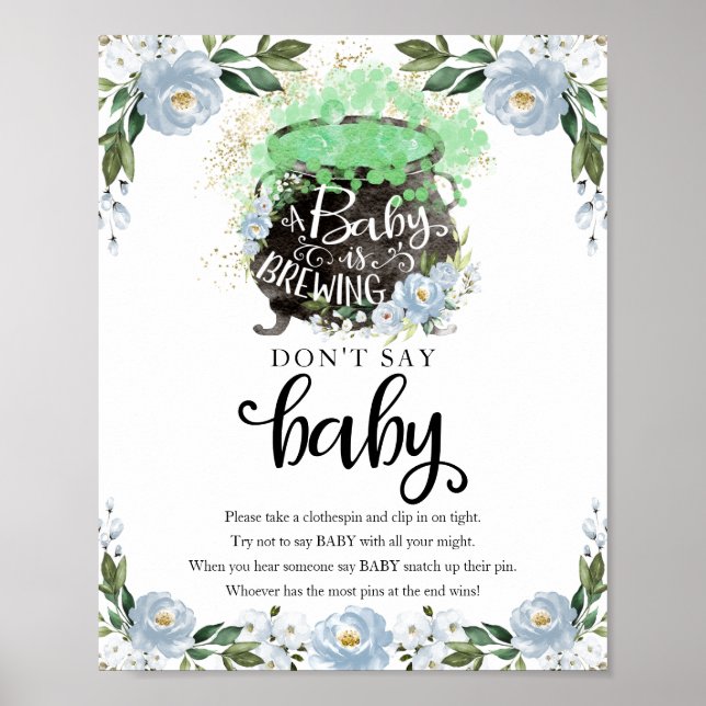 Halloween Boy Baby Shower Don't Say Baby Sign (Front)