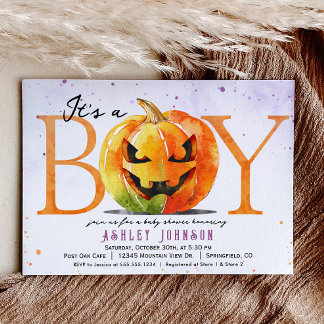 Halloween Boy Baby Shower Invitation