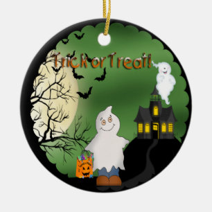 Halloween Boy Ghost Round Ornament