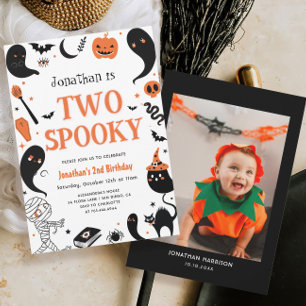 Halloween Boy Photo 2nd Birthday Party Invitation