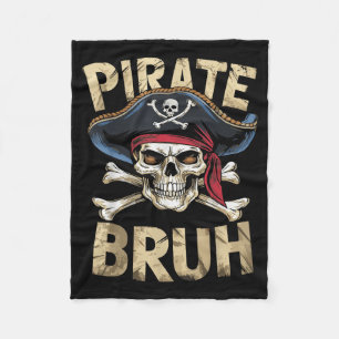Halloween Boys Bruh Pirate Skull Crossbones Fleece Blanket