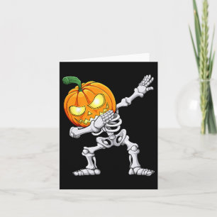 Halloween Boys Dabbing Skeleton Scary Pumpkin Jack Card