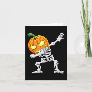 Halloween Boys Dabbing Skeleton Scary Pumpkin Jack Card