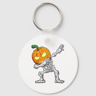 Halloween Boys Dabbing Skeleton Scary Pumpkin Jack Key Ring