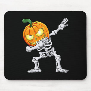 Halloween Boys Dabbing Skeleton Scary Pumpkin Jack Mouse Pad