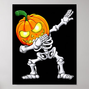 Halloween Boys Dabbing Skeleton Y Pumpkin Jack O L Poster