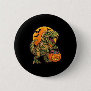 Halloween Boys Dinosaur Mummy T Rex Scary Pumpkin 6 Cm Round Badge