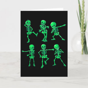 Halloween Boys Girls Kids Dancing Skeletons Dance Card