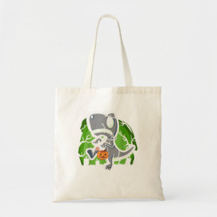 Halloween Boys Kids Dinsosaur T Rex Pumpkin Tote Bag