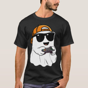 Halloween Boys Kids Ghost Gamer Scary Costume Gami T-Shirt