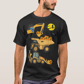 Halloween boys Kids toddler Pumpkin Construction V T-Shirt