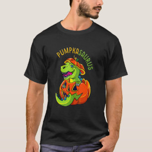 Halloween Boys Men Pumpkasaurus Dinosaur Pumpkin T-Shirt