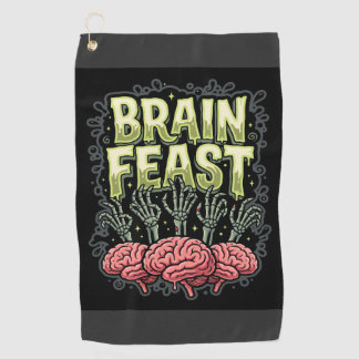 Halloween Brain Feast Zombie Hands Vector Design Golf Towel