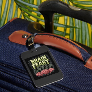 Halloween Brain Feast Zombie Hands Vector Design Luggage Tag