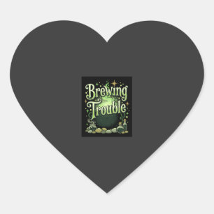 Halloween Brewing Trouble Witch Cauldron Potion De Heart Sticker