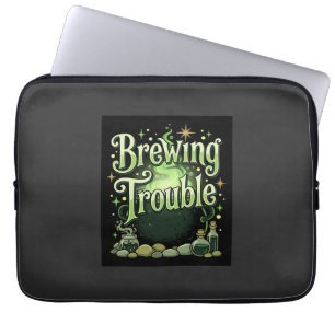 Halloween Brewing Trouble Witch Cauldron Potion De Laptop Sleeve