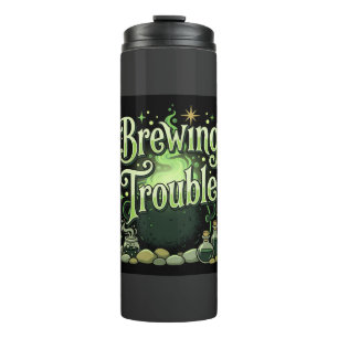 Halloween Brewing Trouble Witch Cauldron Potion De Thermal Tumbler