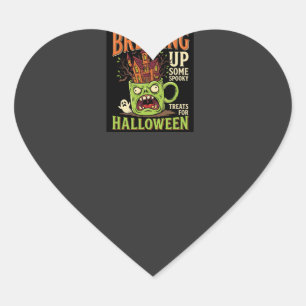 Halloween Brewing Up Spooky Treats Haunted Mug Des Heart Sticker